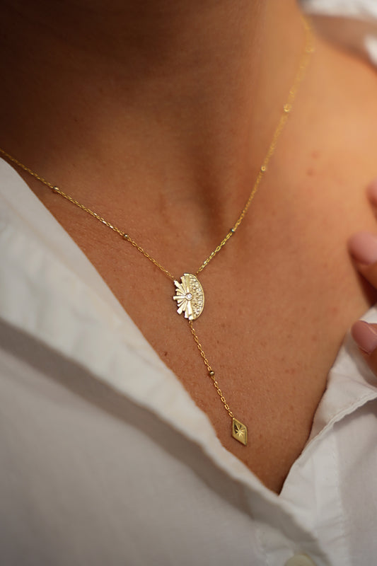 KYANITE | Gold Starry Lisboa Drop Necklace