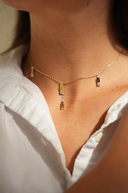 KYANITE | Baguette charms necklace