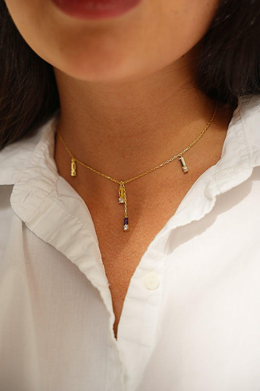 KYANITE | Baguette charms necklace