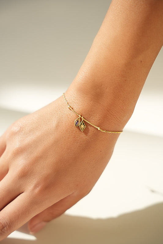 KYANITE | Bar Charms Bracelet