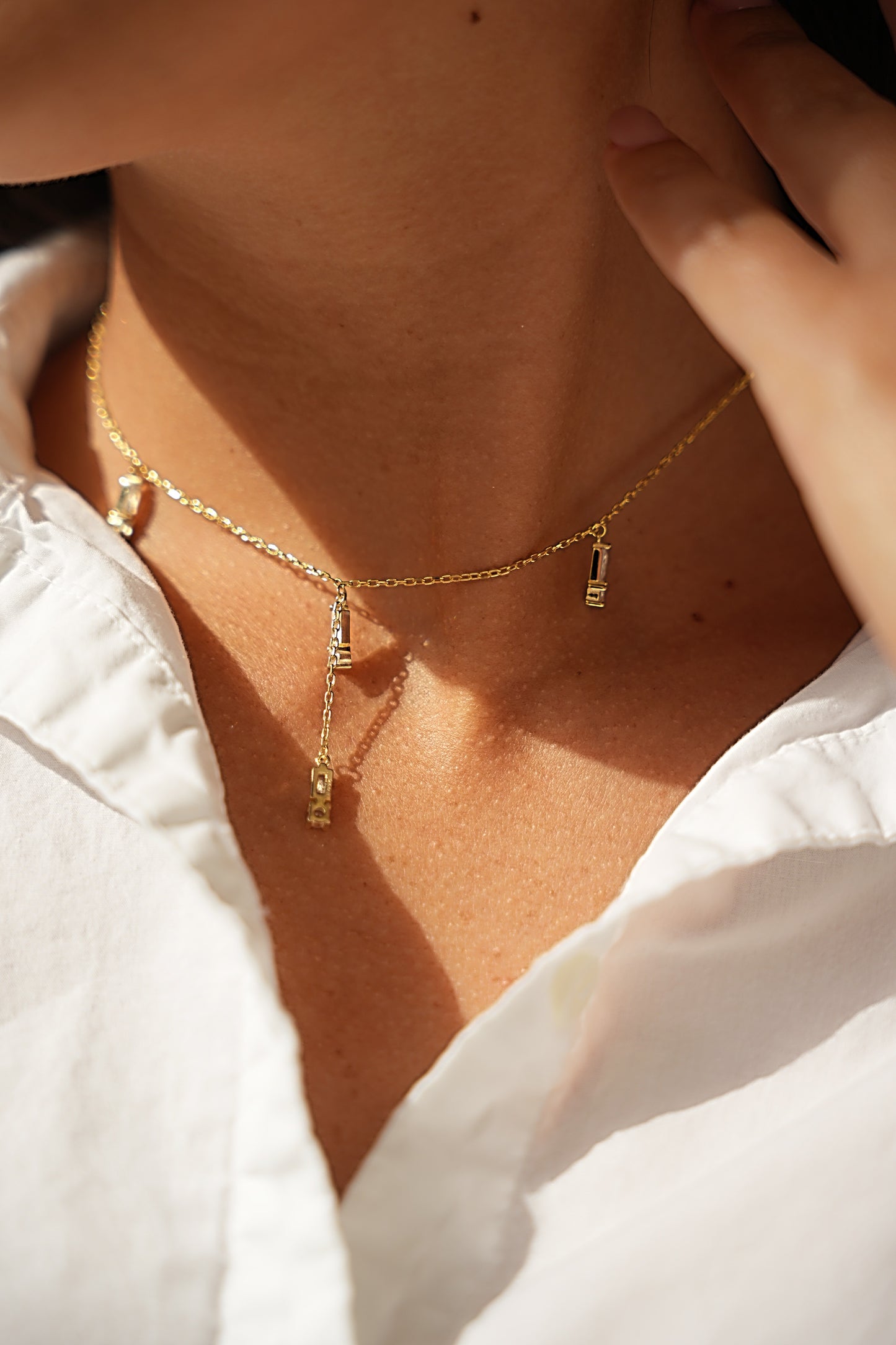 KYANITE | Baguette charms necklace