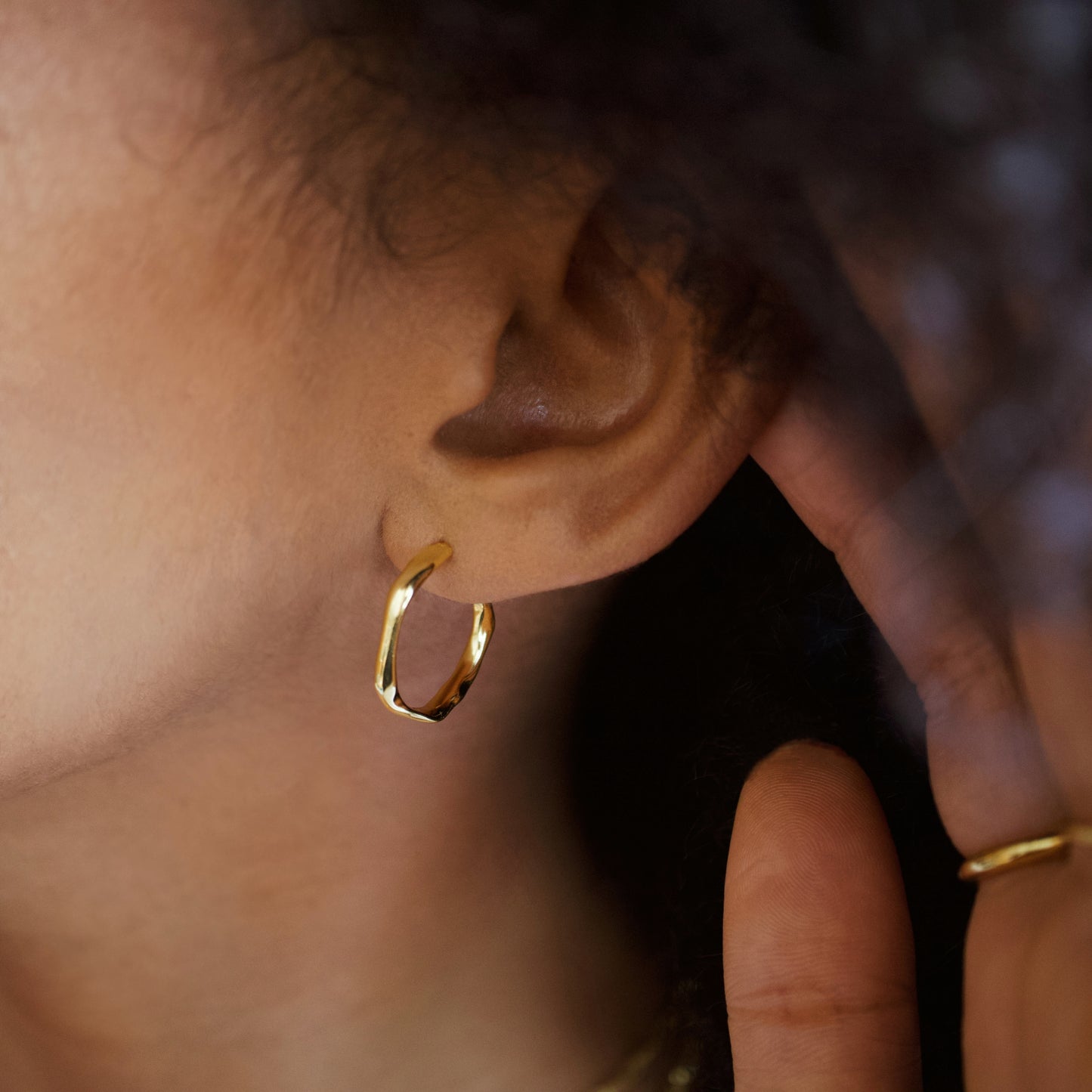 Gold Dainty Small Hoop Earrings Abu Dhabi UAE