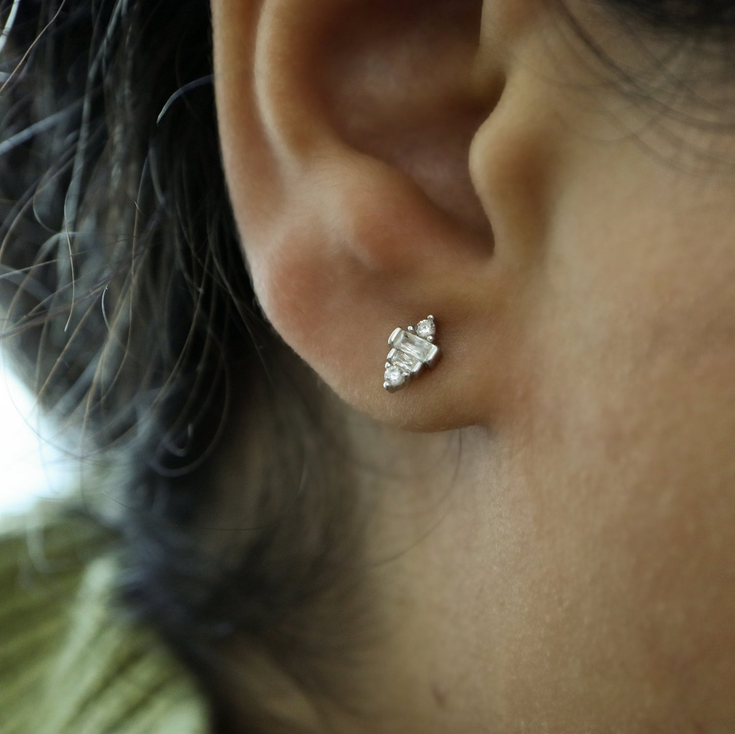 Mini Geometric Crystal Stud Earrings Abu Dhabi UAE