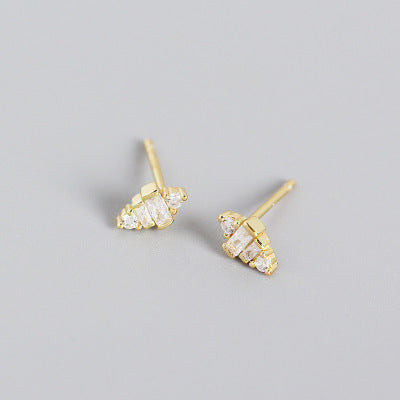 Gold Mini Geometric Crystal Stud Earrings Abu Dhabi UAE