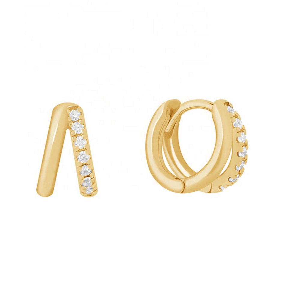 Double Band Huggie Hoop Earrings Abu Dhabi UAE