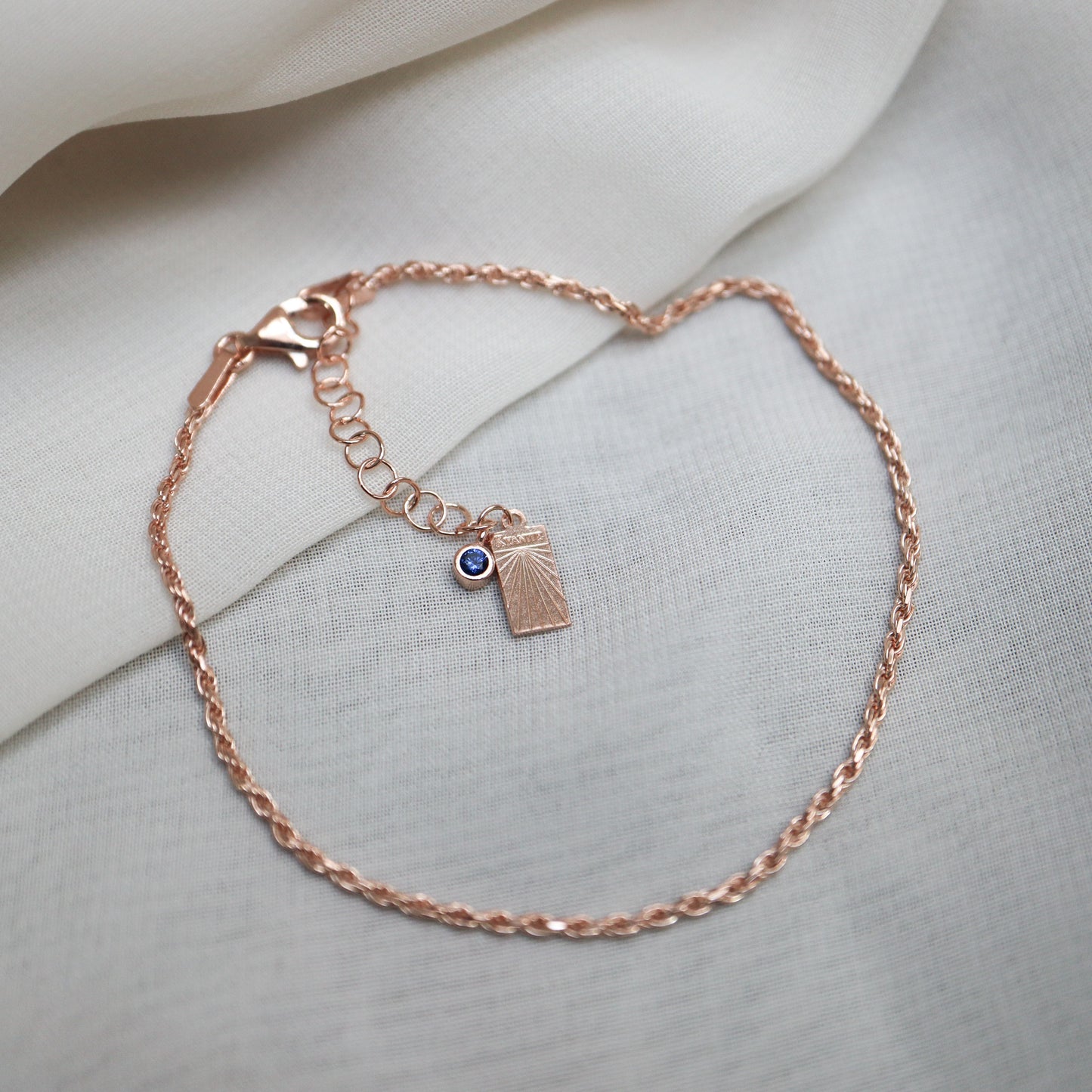Rose Gold Thin Twisted Chain Bracelet Abu Dhabi UAE