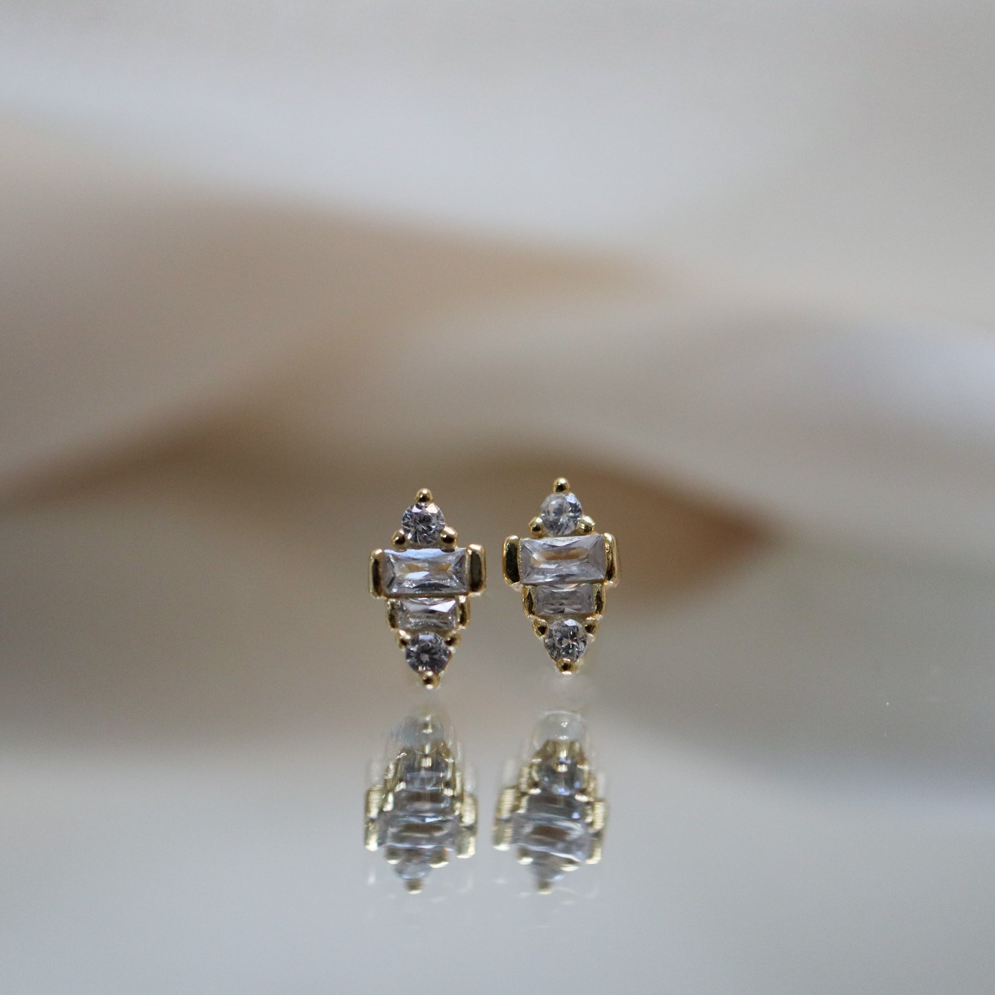 Mini Geometric Crystal Stud Earrings Abu Dhabi UAE