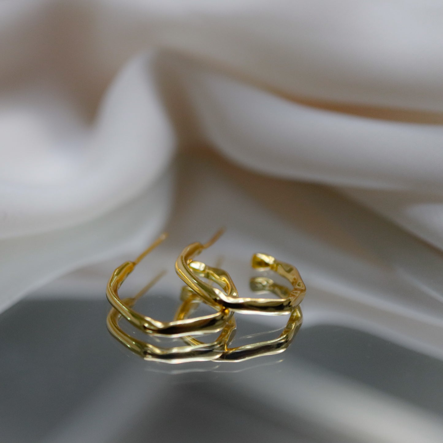 Gold Dainty Small Hoop Earrings Abu Dhabi UAE