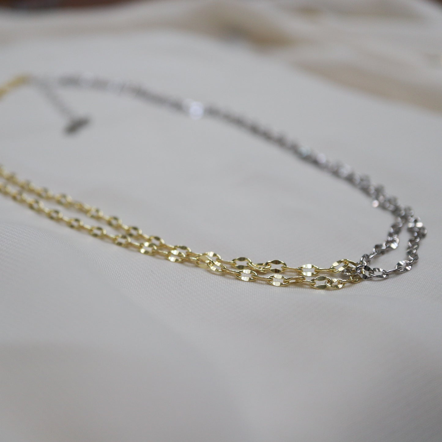 Looped Chains Silver and Gold Necklace Abu Dhabi UAE