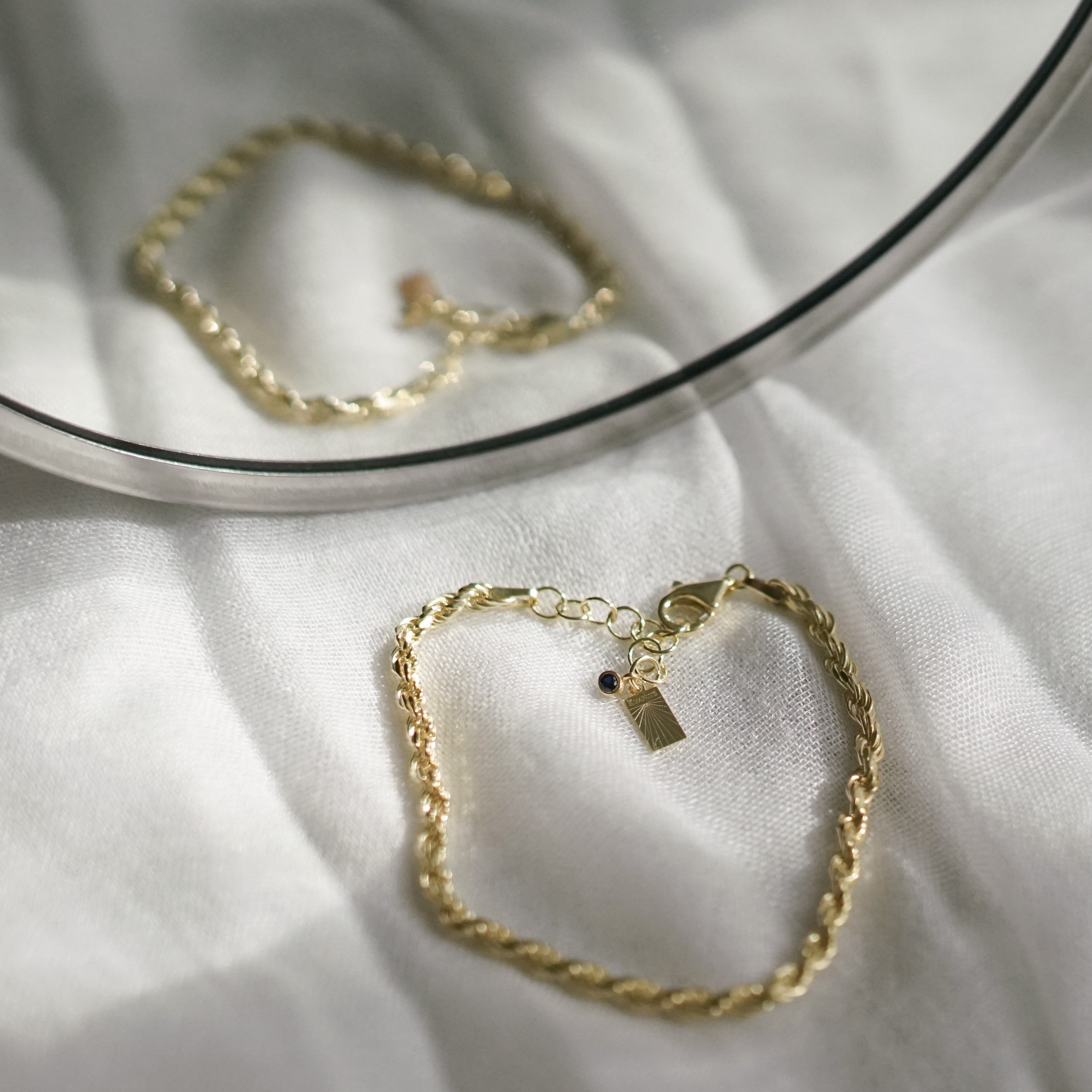 18K Gold Plated Stainless Steel Twisted Rope Bracelet – Celestian