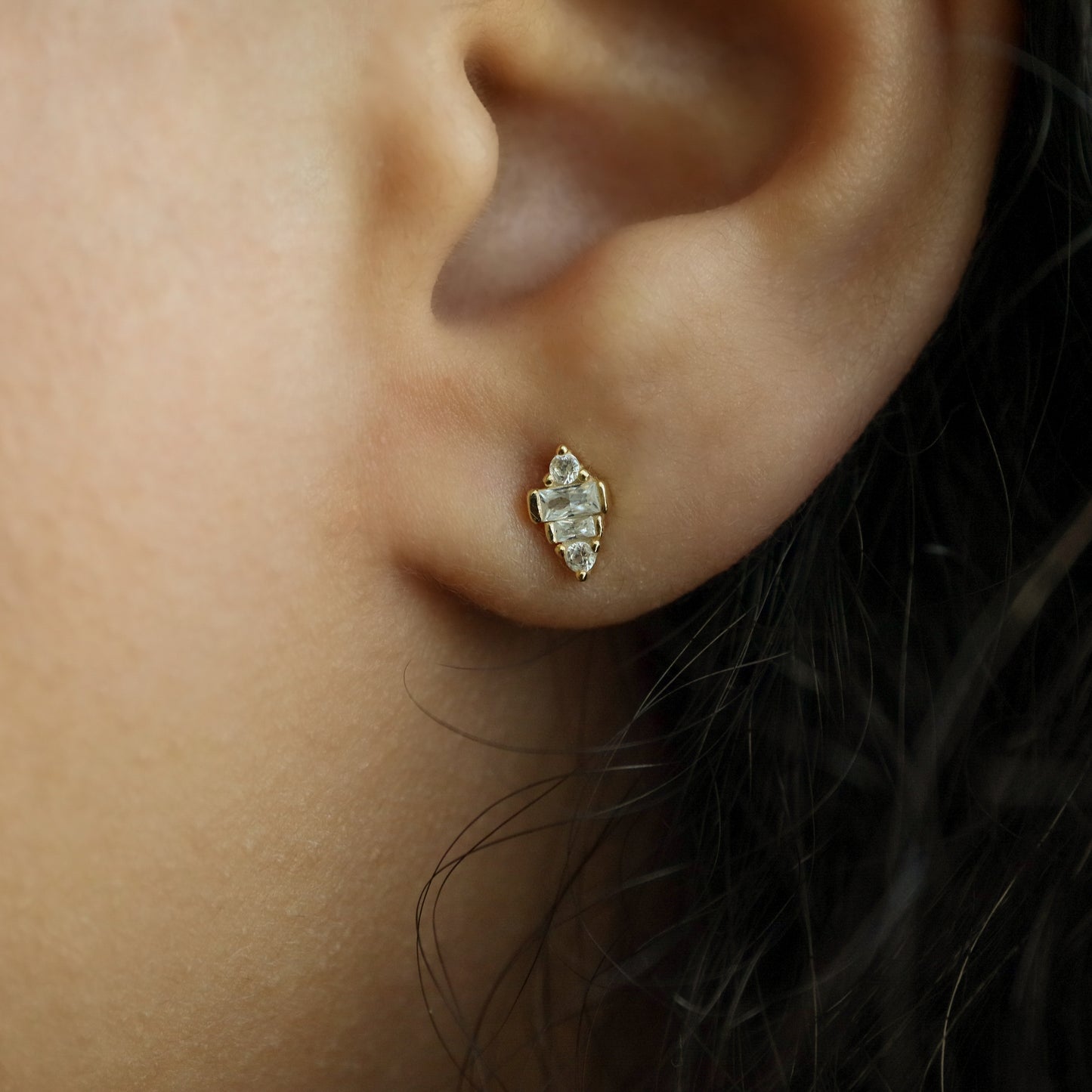 Mini Geometric Crystal Stud Earrings Abu Dhabi UAE