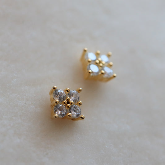 Clover Square Crystal Stud Earrings Abu Dhabi UAE