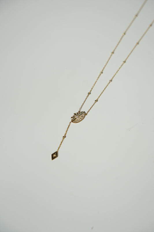 KYANITE | Gold Starry Lisboa Drop Necklace