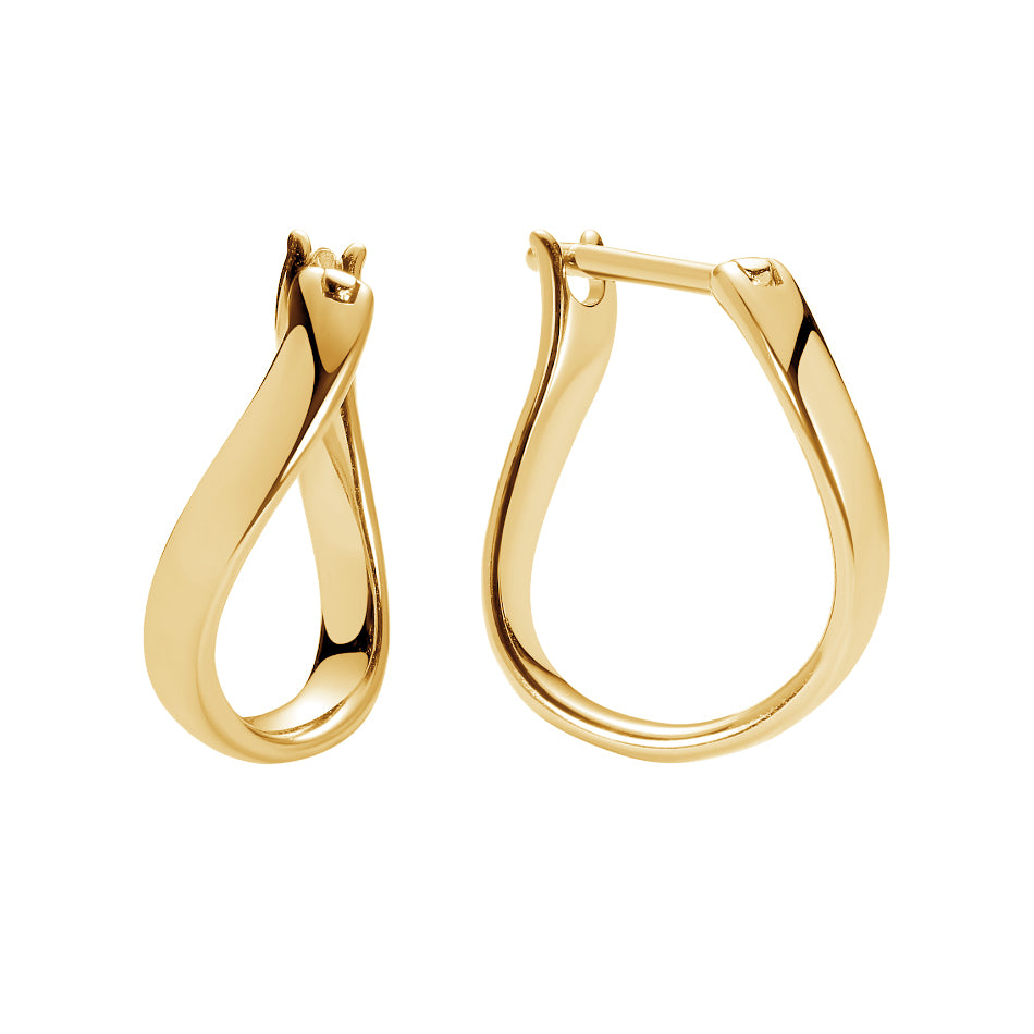 Gold Curved Hoop Earrings Abu Dhabi UAE